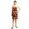 robe enfant couleur Noire motifs fleurs hibiscus