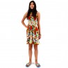 robe enfant couleur bleu ciel motifs fleurs hibiscus