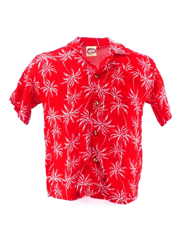 Chemise Hawaïenne Garçon Palmeraie - Rouge