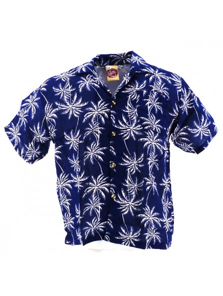 Chemise Hawaïenne Garçon Palmeraie - Bleu marine