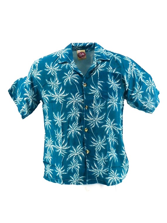 Chemise Hawaïenne Garçon Palmeraie - Bleue