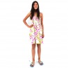 robe d'été enfant couleur blanche motif imprimé petites fleurs rose