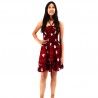 robe enfant couleur rouge et noir motifs tatouage polynesien