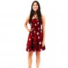 robe enfant couleur rouge et noir motifs tatouage polynesien