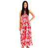 Robe rouge et blanche Hibiscus best seller Tahiti