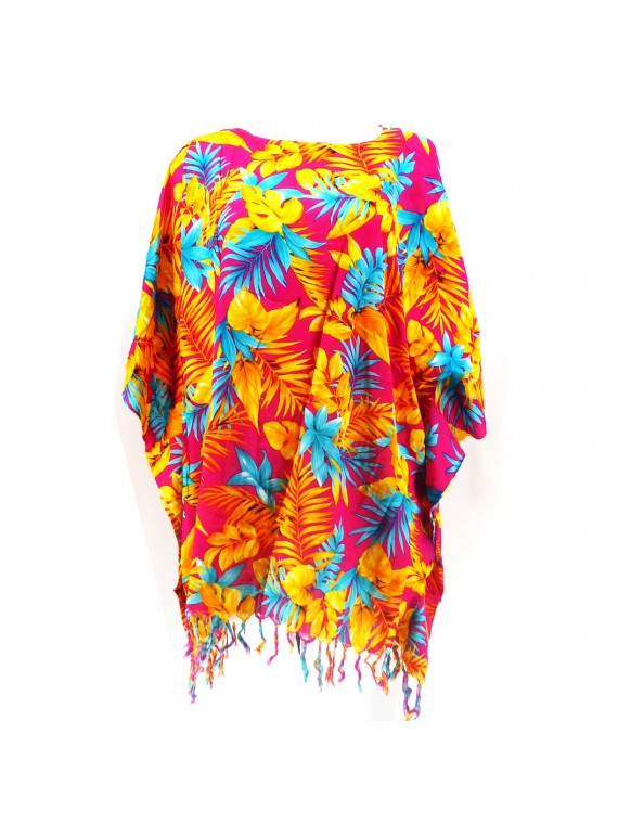 Tunique Femme couelur rose et or motifs fleurs