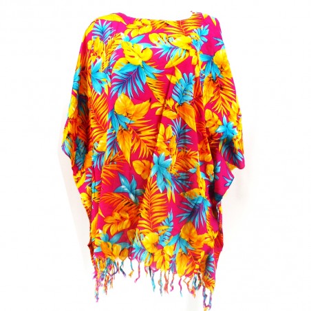 Tunique Femme couelur rose et or motifs fleurs