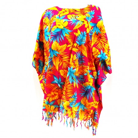 Tunique Femme couelur rose et or motifs fleurs