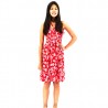 robe enfant couleur rouge motifs petite  fleurs de tiaré