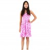robe enfant couleur rose motifs petite  fleurs de tiaré
