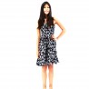 robe enfant couleur noir motifs petite  fleurs de tiaré