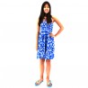 robe enfant couleur bleu motifs petite  fleurs de tiaré
