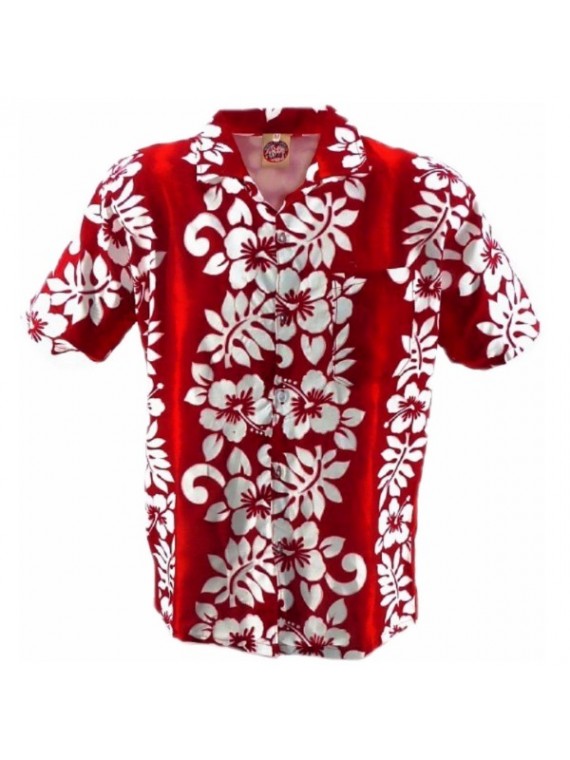 Chemise Hawaïenne rouge Line