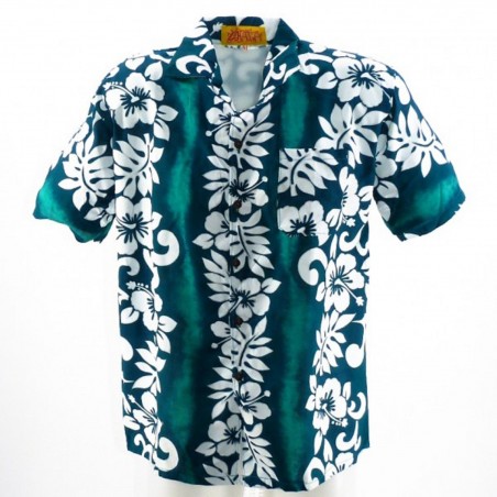 Chemise Hawaïenne verte Line