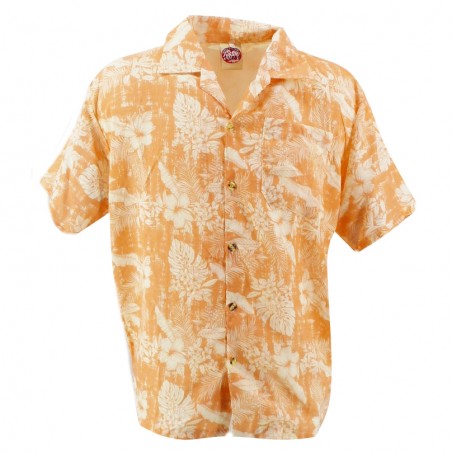 Chemise Hawaïenne saumon pastel Heinui