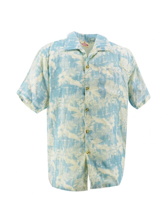 Chemise Hawaïenne turquoise pastel Heinui