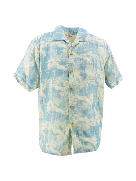 Chemise Hawaïenne turquoise pastel Heinui