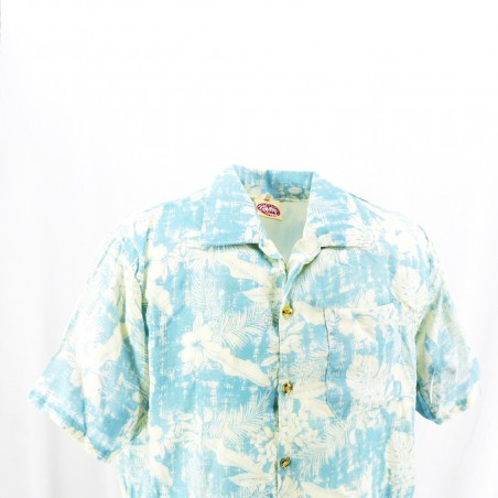 Chemise Hawaïenne turquoise pastel Heinui