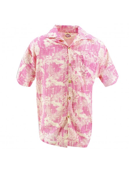 Chemise Hawaïenne rose pastel Heinui