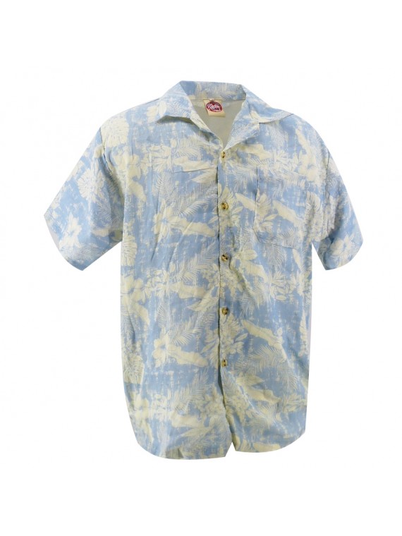 Chemise Hawaïenne bleu pastel Heinui