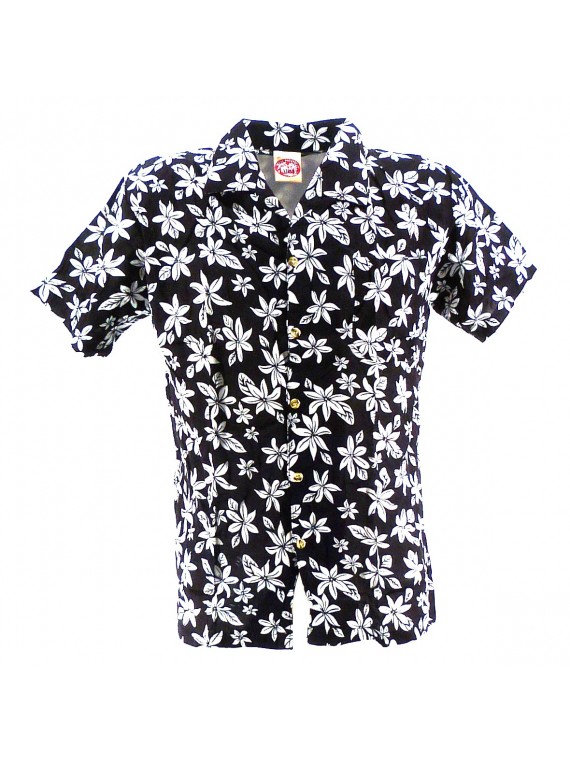 Chemise Hawaïenne Garçon petite tiaré noir