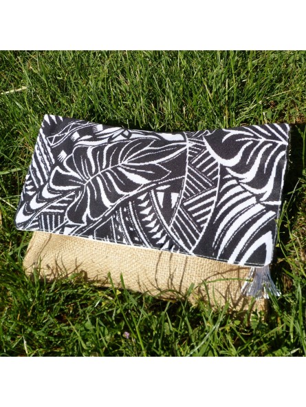 pochette femme à main avec imprimé tatouage maori