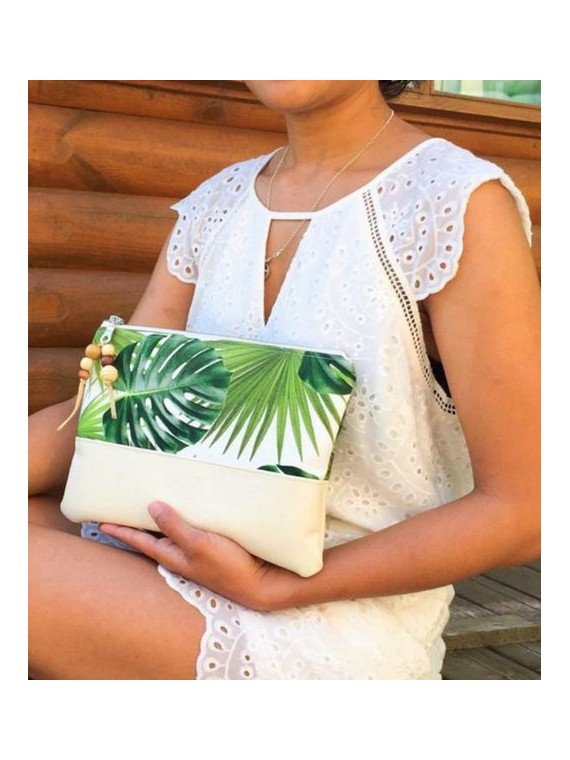pochette femme à main avec imprimé tatouage maori