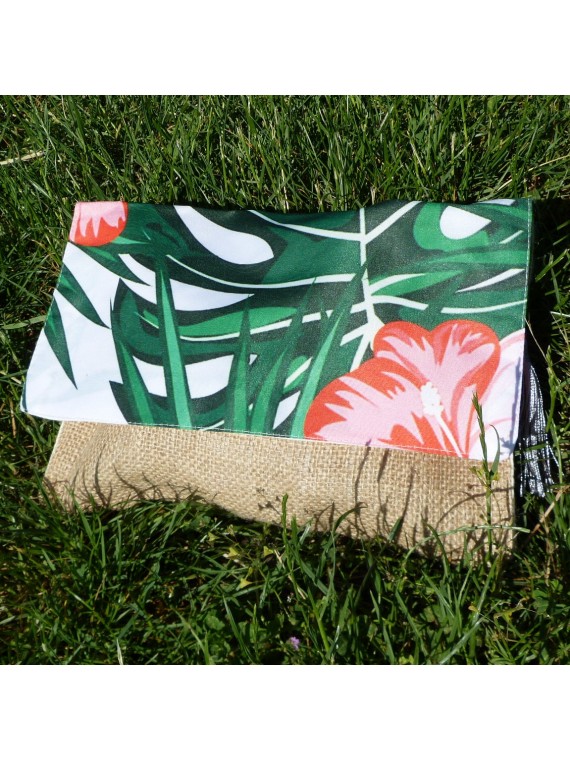 pochette femme à main avec imprimé tatouage maori