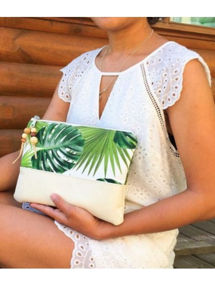 pochette femme à main avec imprimé tatouage maori