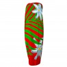 Paréo rouge et vert feuillage et tiaré