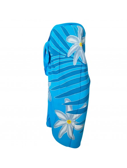 Paréo turquoise feuillage et tiaré