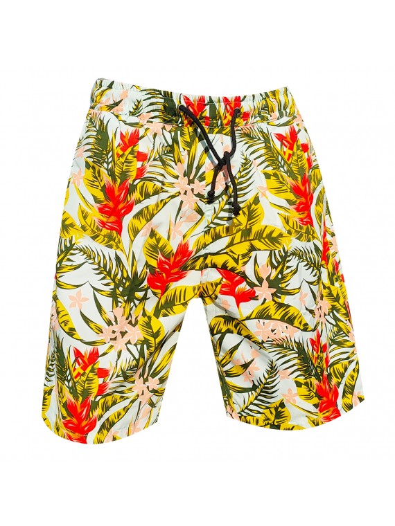Short de bain homme bleu ciel motifs fleurs