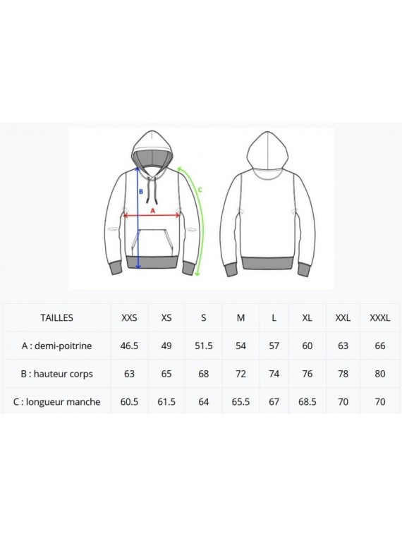 Sweat Shirt Pull capuche  mixte Noir et gris tatouage Rangiroa