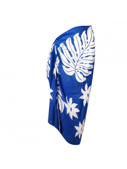 Paréo bleu tiaré et feuillage