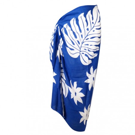 Paréo bleu tiaré et feuillage