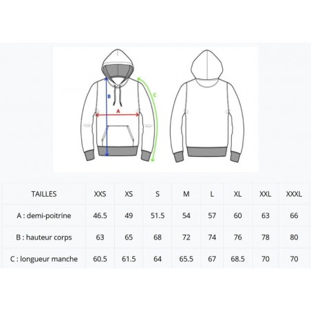 Sweat Shirt Pull capuche  mixte full color  Tiaré