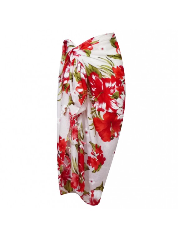 Paréo blanc et rouge PaoPao