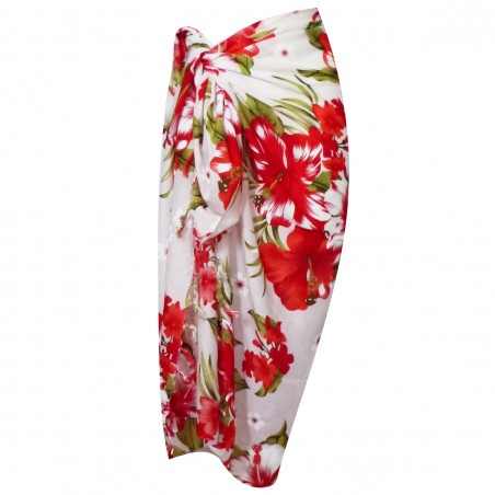 Paréo blanc et rouge PaoPao