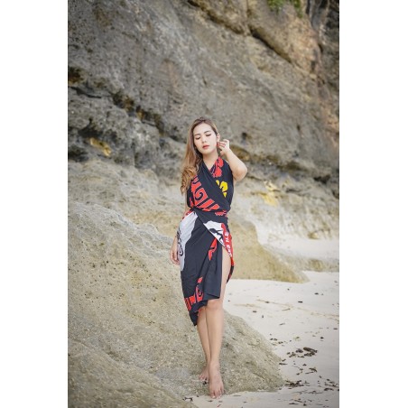 Paréo Noir Tahiti et ses Îles