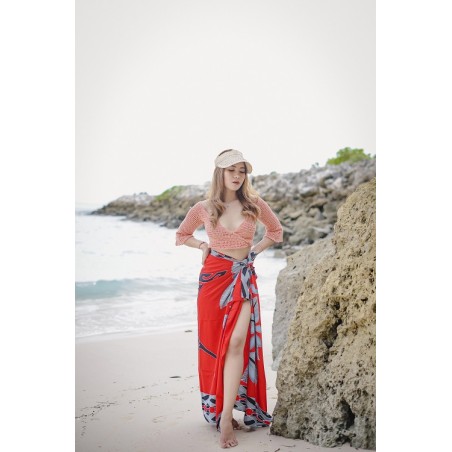 Paréo rouge Tatouage Raie Manta