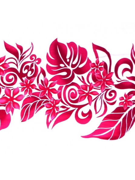 Tissu blanc et rose chemin de plage 100% viscose