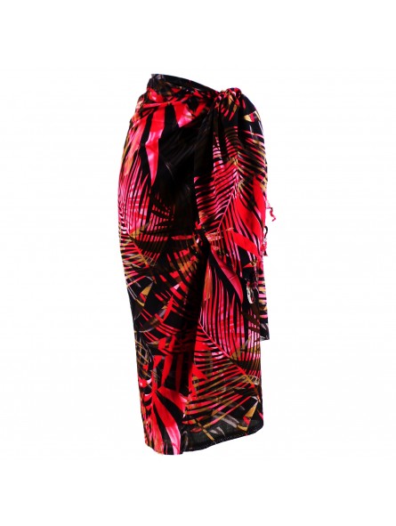Paréode couleur rouge et noir motifs feuillage