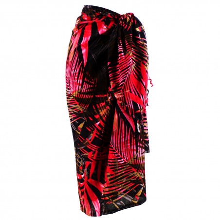 Paréode couleur rouge et noir motifs feuillage