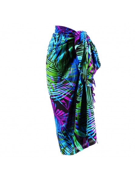 Paréo vert, bleu violet leaf