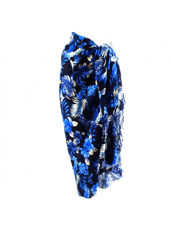 Paréo noir et bleu Keaoi