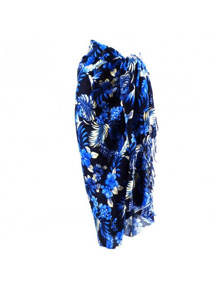 Paréo noir et bleu Keaoi
