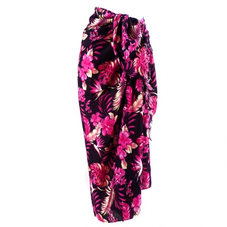 Paréo noir et rose Keaoi