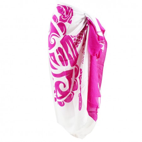 Paréo rose très grosse tortue