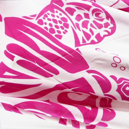 Paréo rose très grosse tortue