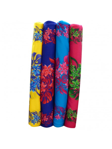 Tissu bleu et rouge chemin de plage 100% viscose